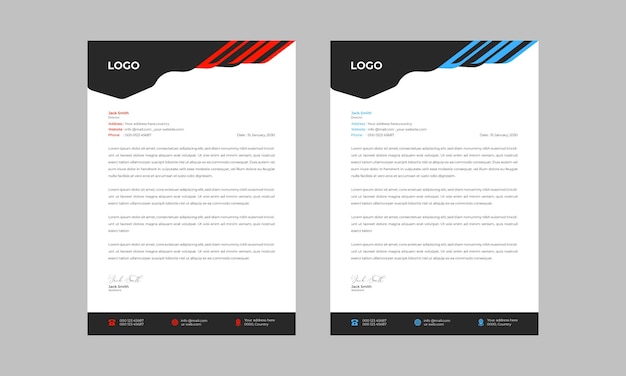 Modern, Unique, Creative letterhead design template