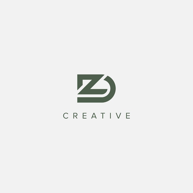 Modern unique letter ZD DZ logo design template vector