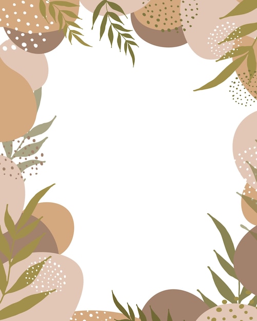 Modern universal artistic templates in earthy colors Abstract creative background with leaves