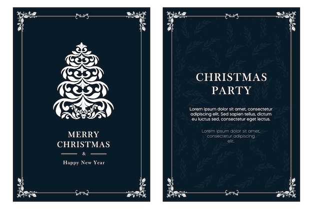 Vector modern universal artistic templates merry christmas corporate holiday cards and invitations floral