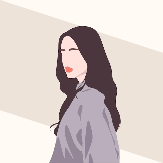 Modern Vector Aesthetic woman Illustrations Template Design