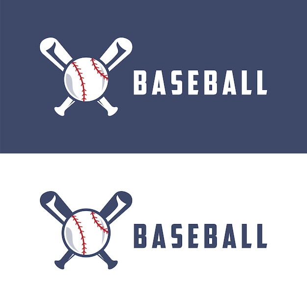 Vector modern vector baseball logo baseball softball sport simple bat and ball template illustration