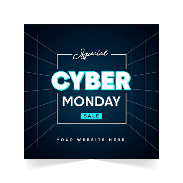 Modern Vector Cyber Monday Sale Post Social Media Design Template