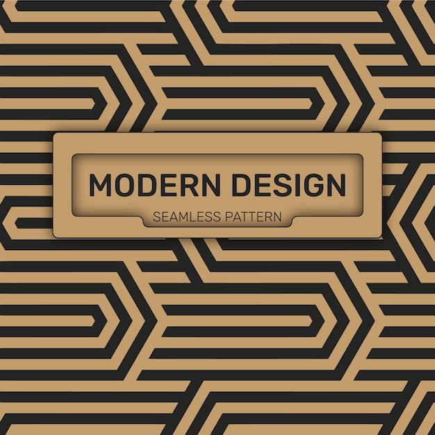 Modern vector design Gold and black background with a seamless geometric patterns