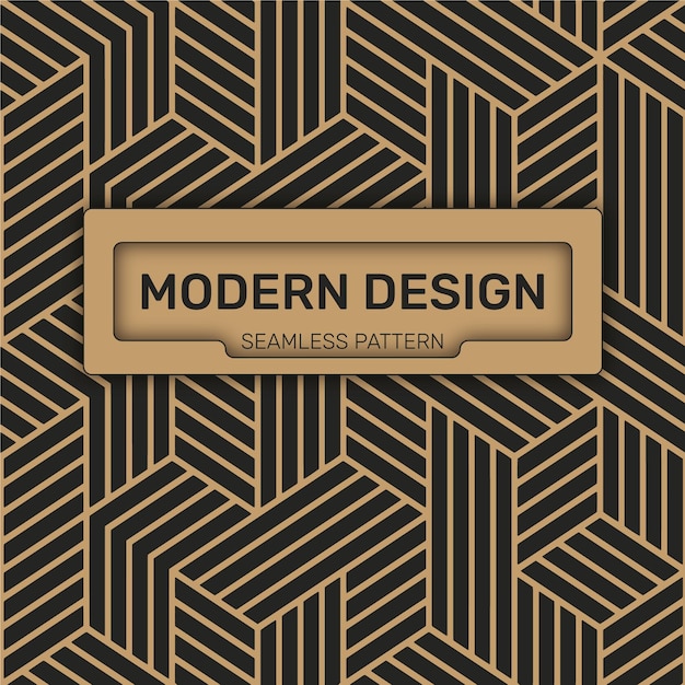 Modern vector design Gold and black background with a seamless geometric patterns