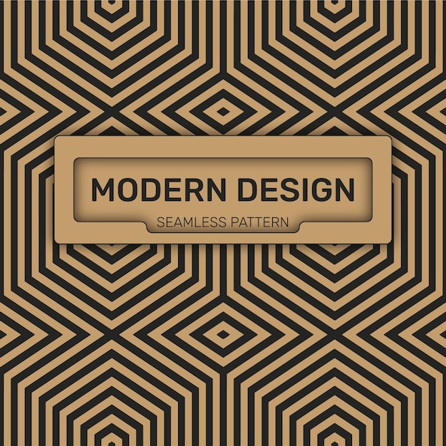 Modern vector design Gold and black background with a seamless geometric patterns