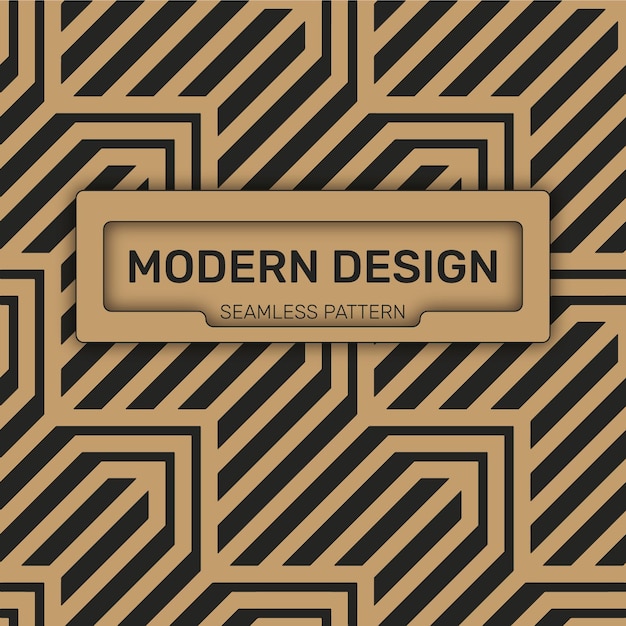 Modern vector design Gold and black background with a seamless geometric patterns