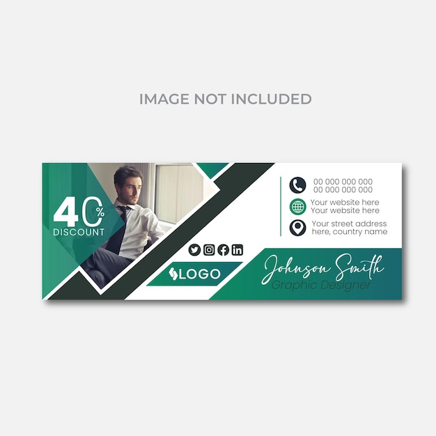 modern vector email signature and personal email footer template design