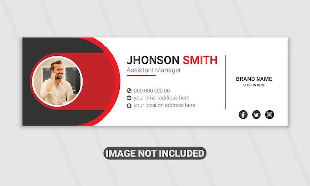 modern vector email signature template or email footer and personal social media cover design