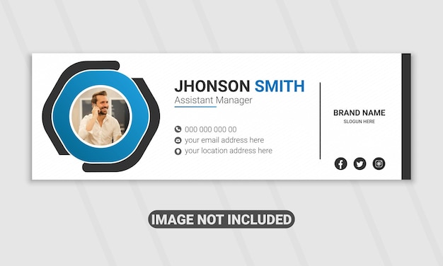 modern vector email signature template or email footer and personal social media cover design