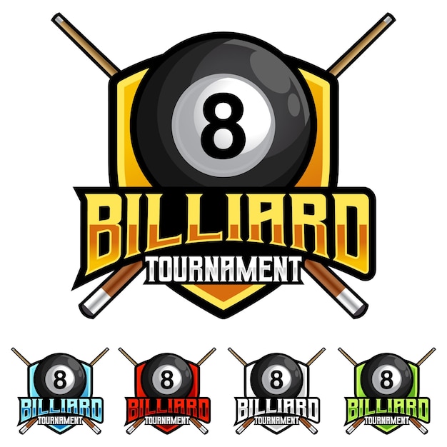 Modern vector gradient billiard sports logo design icon template Vector illustration for brand club tournament championship Isolated on white background