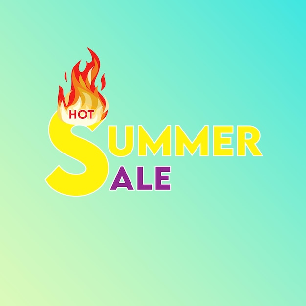 A modern vector illustration of Hot Summer sale typography template design