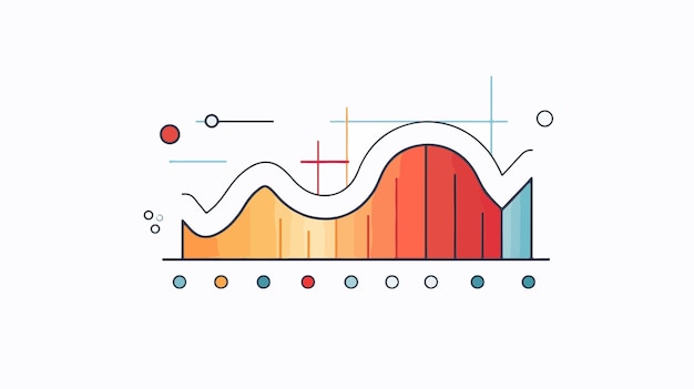 Vector modern vector line chart icon for business presentations and reports