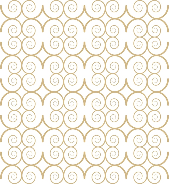 Modern vector seamless illustration Linear gold pattern on a white background Ornamental pattern for leaflets printing wallpaper backgrounds