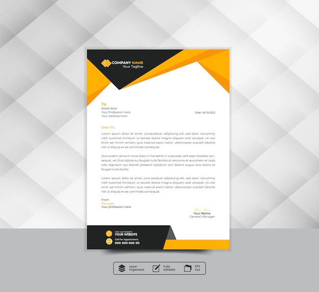 A modern vector template for your projects business letterhead