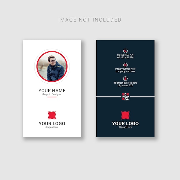 Modern vertical business card template design Premium Vector