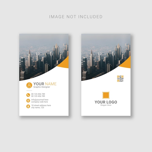 Modern vertical business card template design Premium Vector