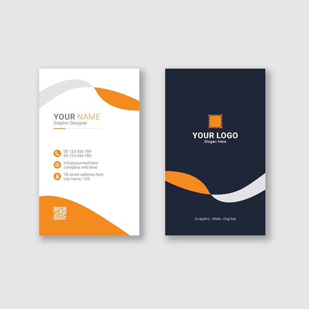 Modern vertical business card template design Premium Vector