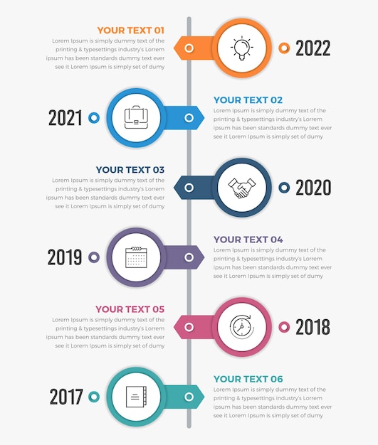 Modern Vertical Timeline Infographics