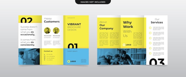 modern vibrant business trifold brochure design template