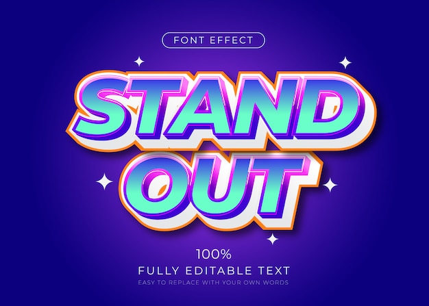 Modern vibrant text effect. Editable font style