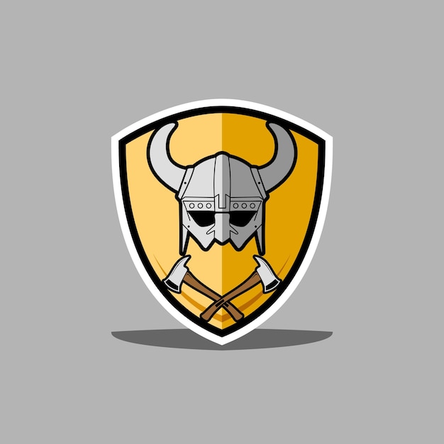 Modern Viking Helmet With Crossed Ax for Esports Logo design