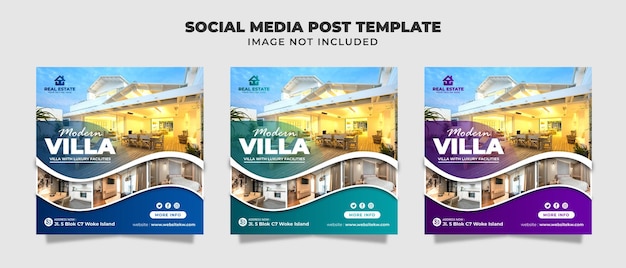 Modern Villa Social Media Instagram Post And Banner Template For Promotion