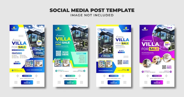 Modern Villa Story For Social Media Post Flyer And Banner Template