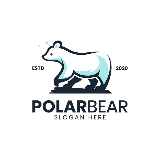 Modern vintage polar bear logo template