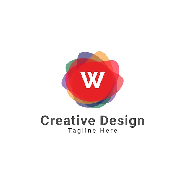 Modern w letter circle logo design template