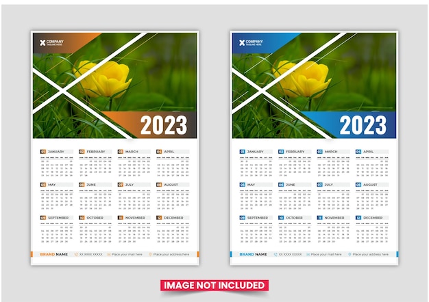 Modern wall calendar design for new year 2023