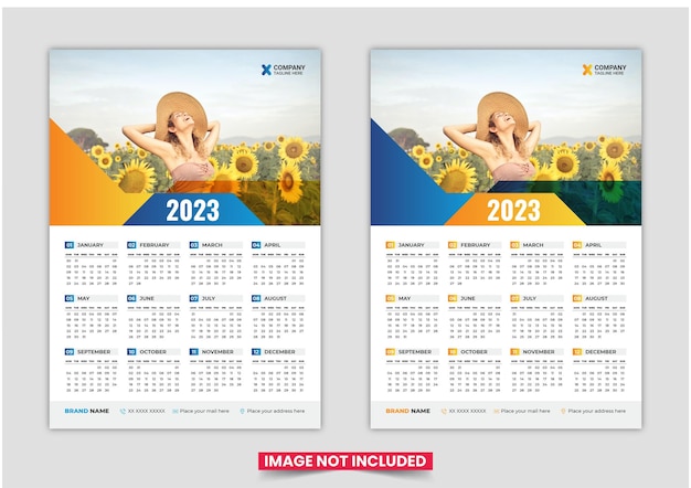 Modern wall calendar design for new year 2023