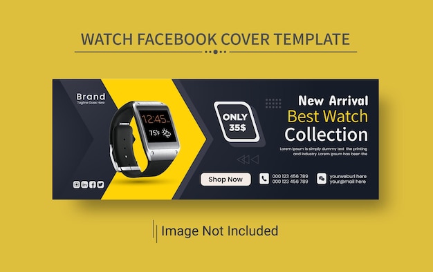 Modern watch Sale social media and facebook cover template