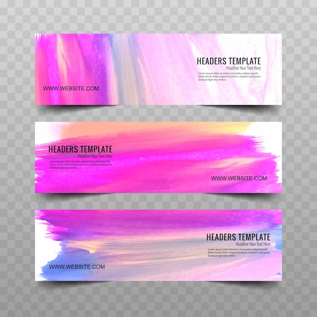 modern watercolor banners