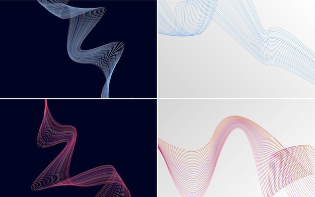 Modern wave curve abstract vector background pack for a unique and eyecatching design