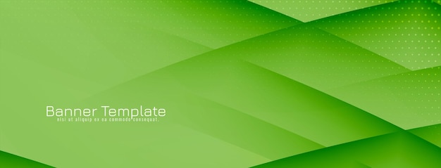 Vector modern wave style green color dynamic banner design