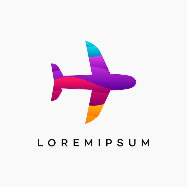 Modern Wavy Travel logo designs, Plane logo template designs, Logo symbol icon