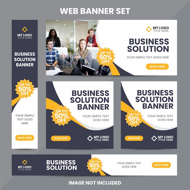 Modern Web Banner Ad Set Template