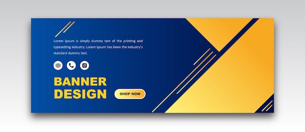 modern web banner design in blue