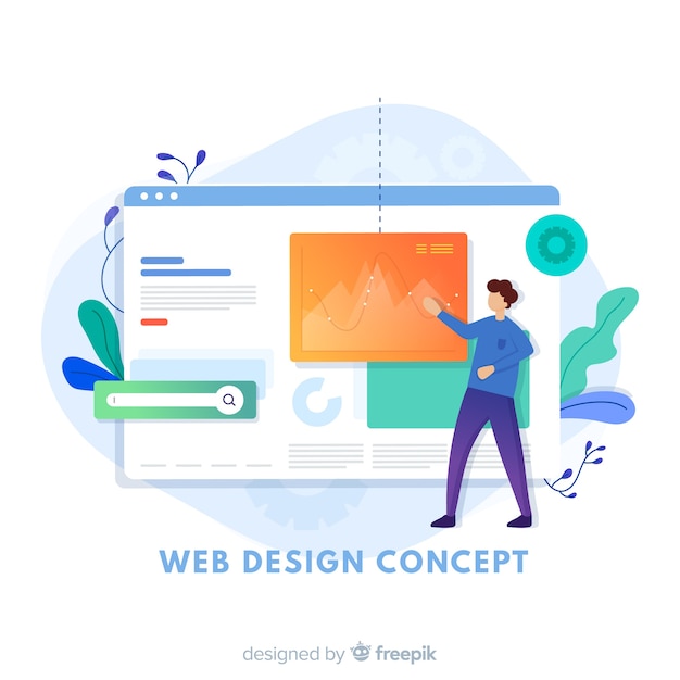 Modern web design concept with flat style