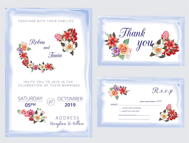 Modern, wedding invitation, invitation, thank you, rsvp