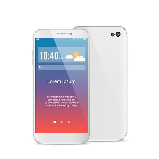 Modern white smartphone isolated. 