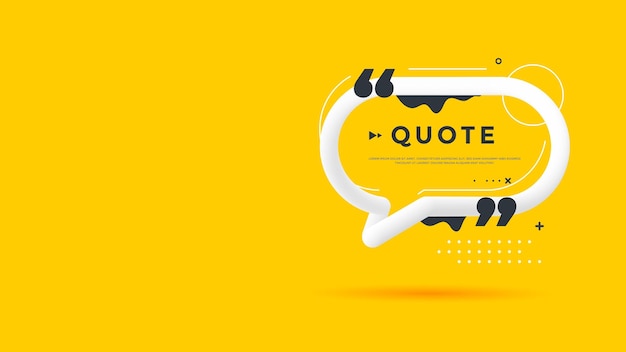 Vector modern white speech bubble for quote