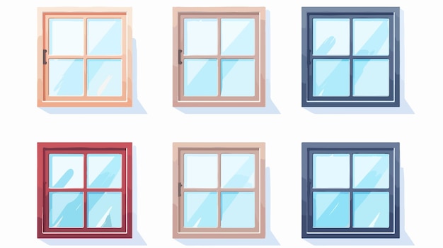 Vector modern window layers flat vector illustration on white background