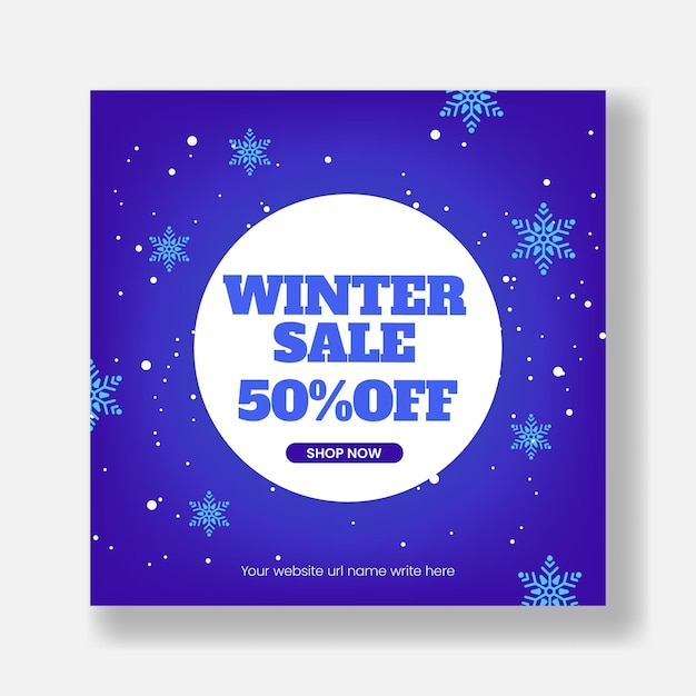 Modern Winter and Christmas sale Discount Offer post colorful Template for Social Media and Web Ads