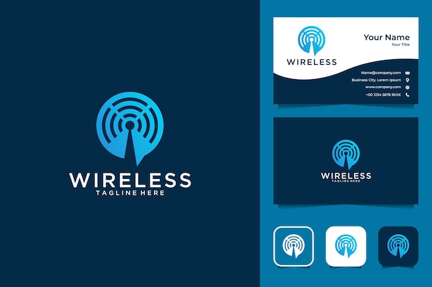 Modern wireless logo design and business card