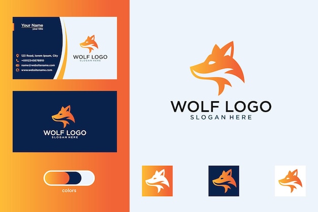 modern wolf head logo design