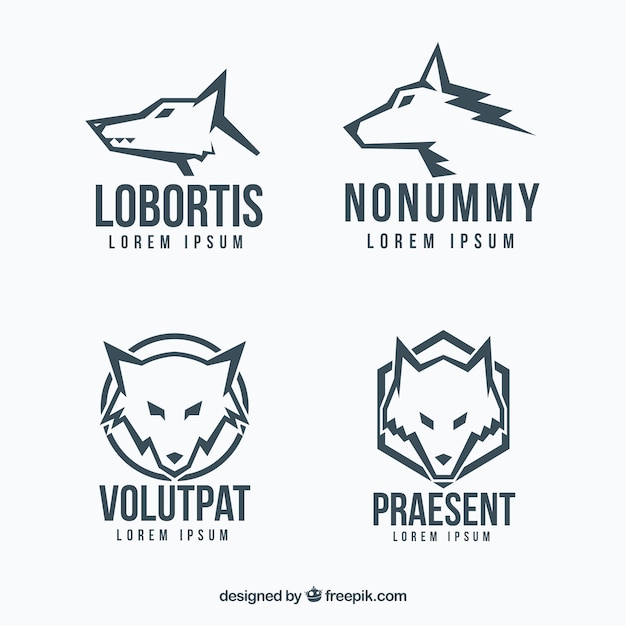 Modern wolf logo collection