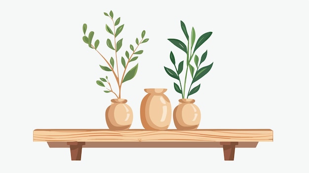 Vector modern wooden shelf decoration shape illustration vector