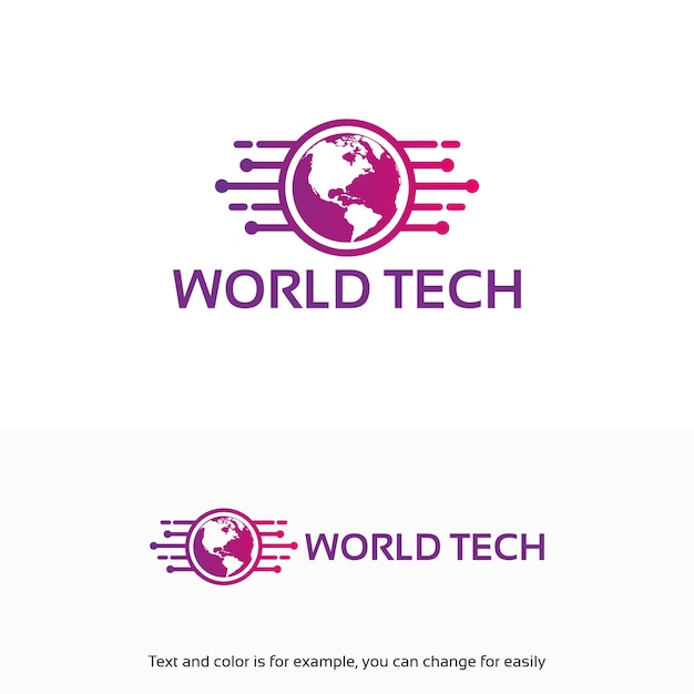 Modern World Tech Logo designs template with map symbol